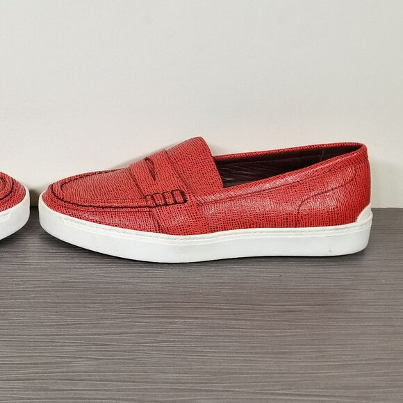 Rag & Bone Colby Penny Loafers, Red Leather, Womens Size 6 M / 36 - Picture 8 of 12
